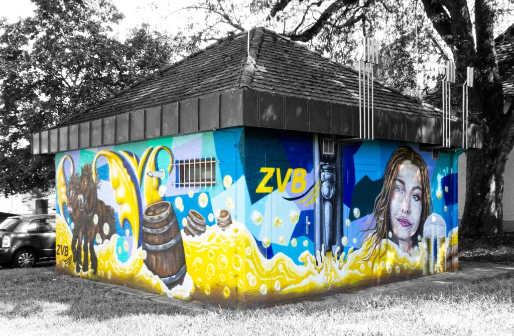 ZVB Donaueschingen 
Thema: Bier brauen
Mural Art, Graffiti, Wandbemalung
