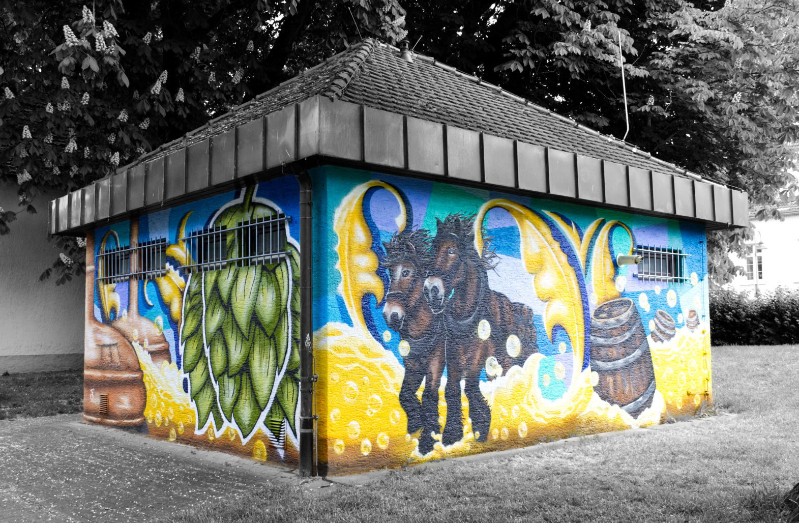 ZVB Donaueschingen 
Thema: Bier brauen
Mural Art, Graffiti, Wandbemalung